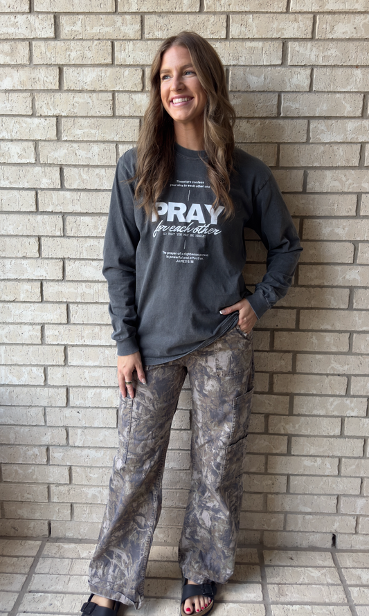 "Pray for each other" James 5:16 Comfort Colors Long sleeve T-shirt