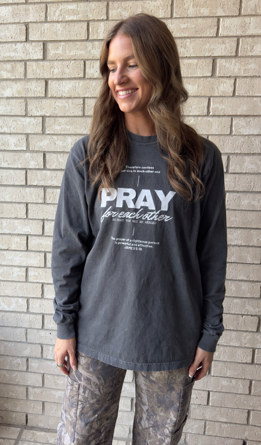 "Pray for each other" James 5:16 Comfort Colors Long sleeve T-shirt